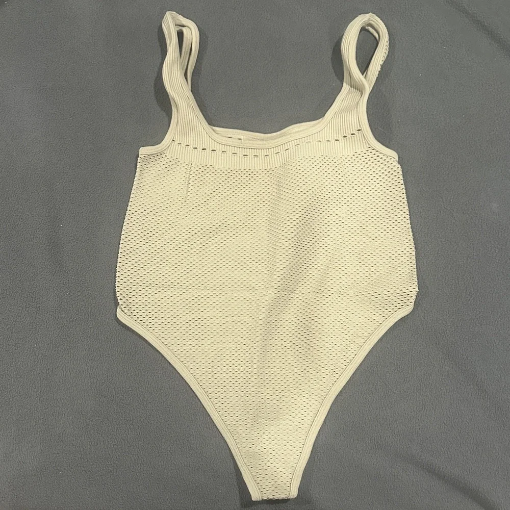 Cream Ribbed Bodysuit - Picture 2 of 2
